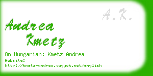 andrea kmetz business card